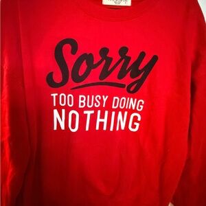 Red Graphic Pull Over Sweatshirt
